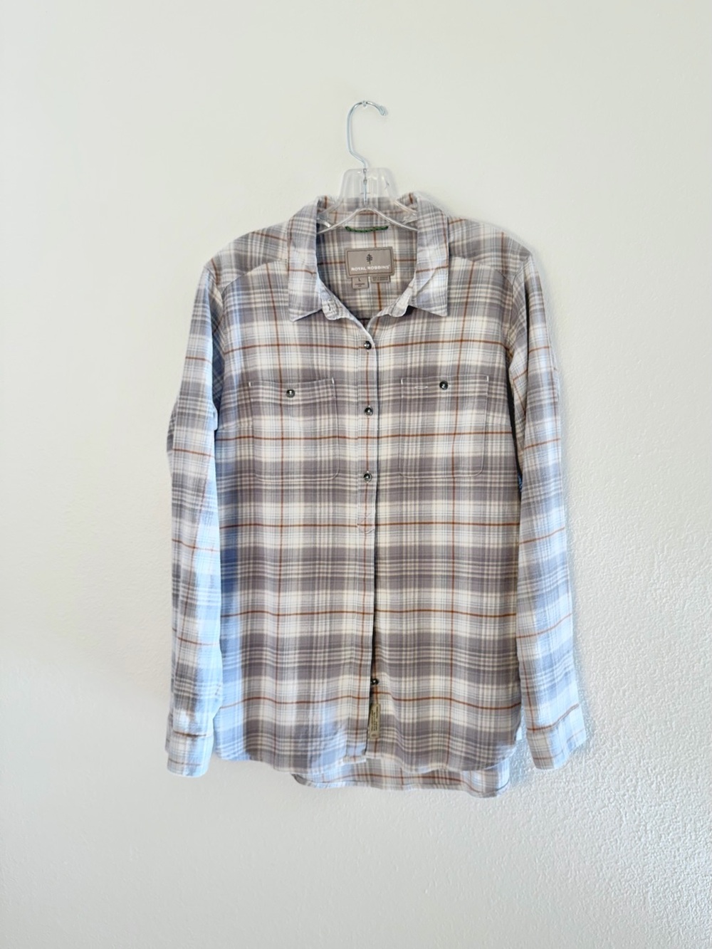 Royal Robbins Plaid Button-Down Shirt in Gray brown milk